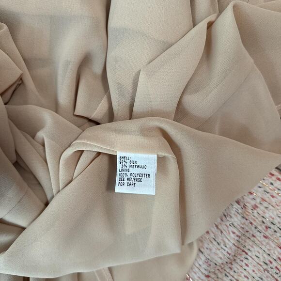 vintage silk midi slip skirt neutral metallic speckled y2k - Picture 4 of 6